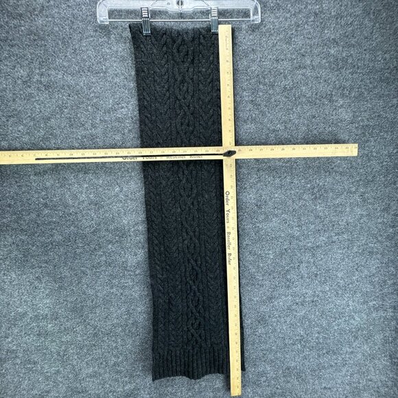 Polo Ralph Lauren Scarf 100%‎ Lambs Wool Gray Cable Knit Unisex 66" x 9" - Picture 4 of 6